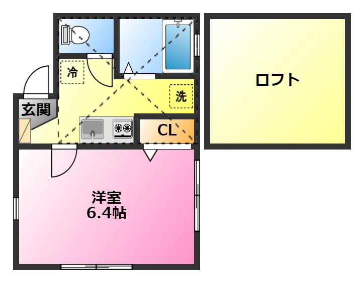 TIA DA元住吉ティーダモトスミヨシ(1K/1階)の間取り写真