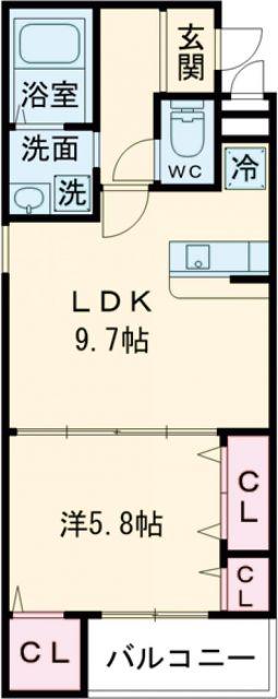 ヴェルメゾン南郷(1LDK/1階)の間取り写真