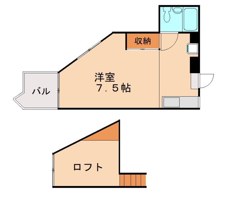 ジョイフル東鳴水(ワンルーム/3階)の間取り写真