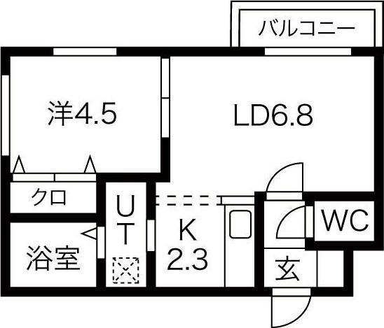 ル・ファール二十四軒II(1LDK/4階)の間取り写真