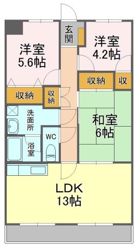 ベルティストン(3LDK/3階)の間取り写真