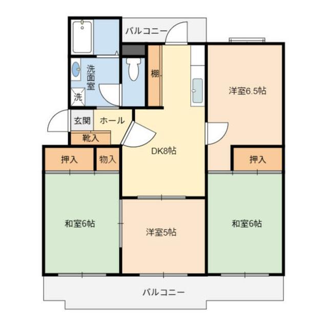VILLAGE森の里B号棟(4DK/4階)の間取り写真