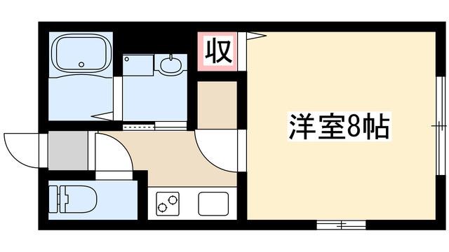 クラスティーナA棟(1K/2階)の間取り写真