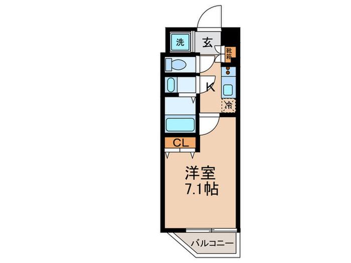 プレール学芸大学参番館(1K/1階)の間取り写真