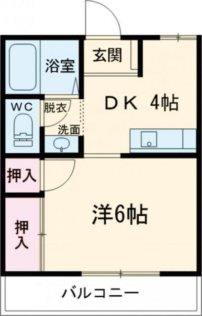 アークハイツI(1DK/2階)の間取り写真