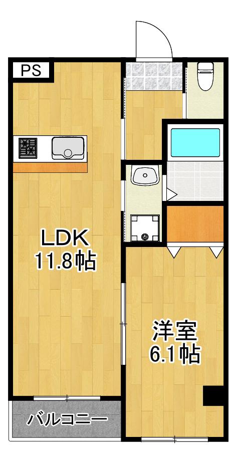 LA SEED REVE(1LDK/2階)の間取り写真