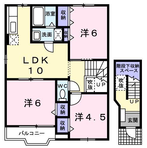 マジョリテB(3LDK/2階)の間取り写真