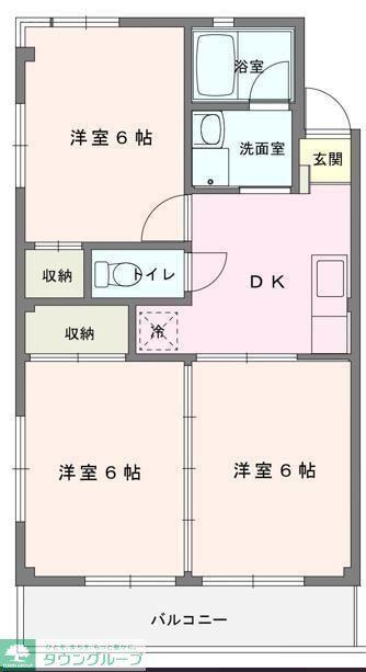 第5大島マンション(3DK/3階)の間取り写真
