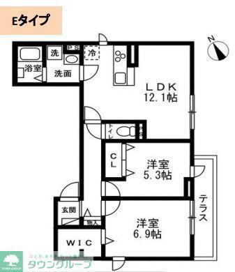 SOLANA藤沢(2LDK/3階)の間取り写真