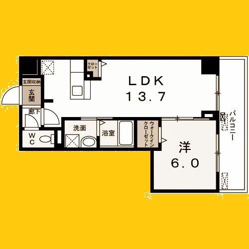 菊水レジデンス綱島I(1LDK/5階)の間取り写真