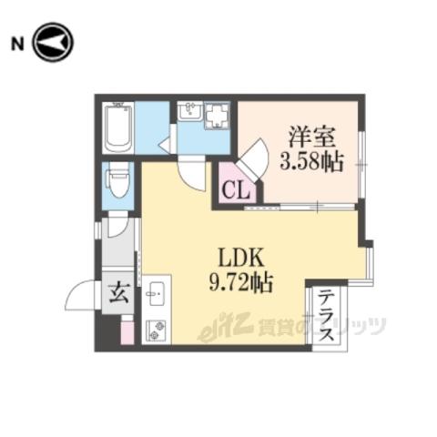 PORTOFINO六地蔵(1LDK/1階)の間取り写真