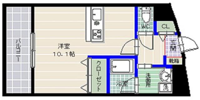 フォルテーネ飯倉(ワンルーム/5階)の間取り写真