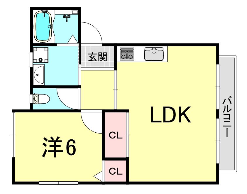 セラ西舞子V(1LDK/2階)の間取り写真