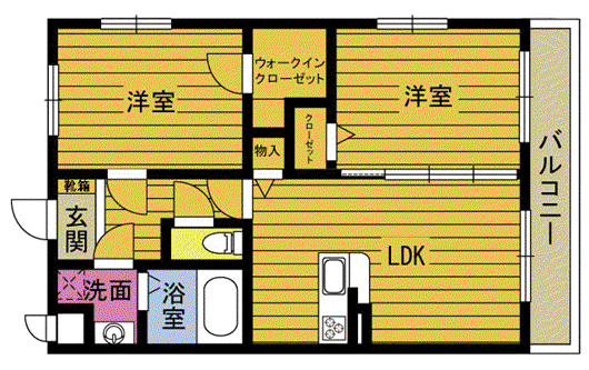 グランドステージ石垣(2LDK/3階)の間取り写真