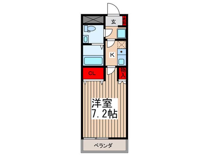 LUCE SERENA 蓮田(1K/2階)の間取り写真