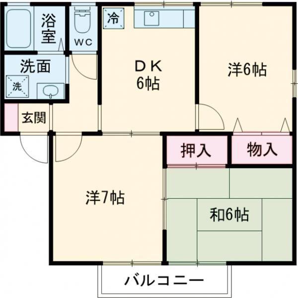 ロイヤルガーデン横尾A(3DK/1階)の間取り写真