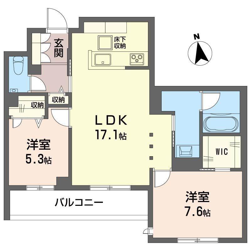 オスタリーハウス(2LDK/1階)の間取り写真