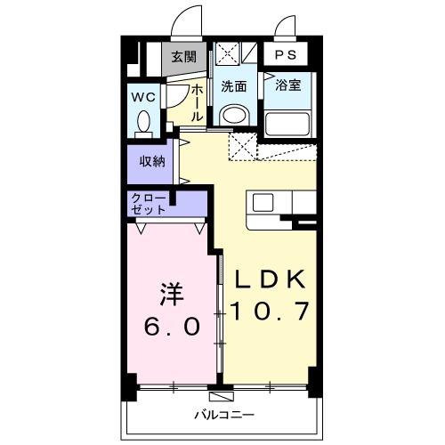 ライムストーンヒルズ(1LDK/5階)の間取り写真
