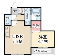 MAISON DE RAFFINE I(1LDK/1階)の間取り写真
