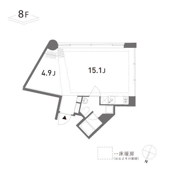 GROVE(1LDK/8階)の間取り写真