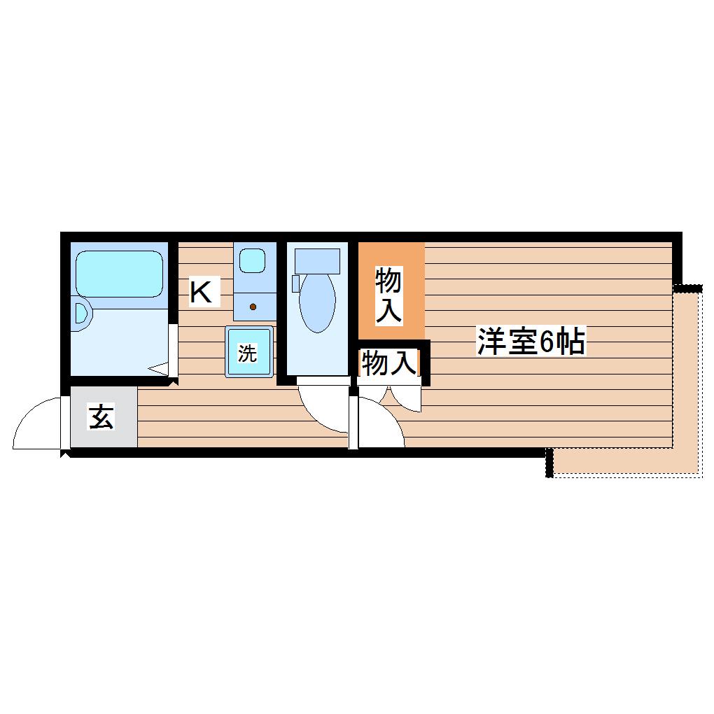 AINATAGOBASHI(1K/2階)の間取り写真
