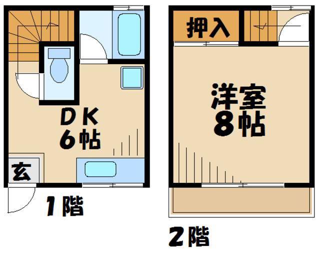 プラザ1(1DK/1階)の間取り写真