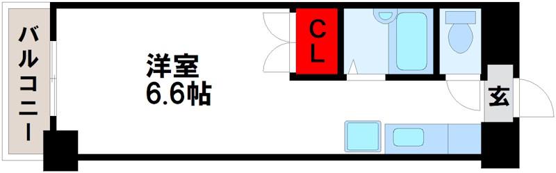 ライオンズコート21(ワンルーム/5階)の間取り写真