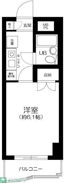 ワコーレ八幡山(1K/4階)の間取り写真