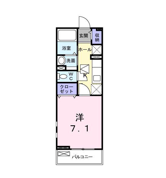 メゾン皐月(1K/1階)の間取り写真