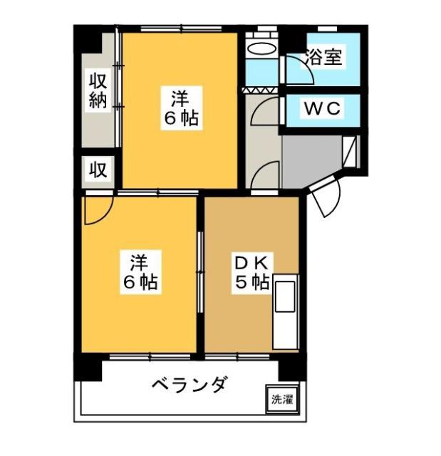 各務原ハイツ(2DK/1階)の間取り写真
