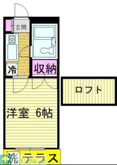 シティキャビンA棟(1K/1階)の間取り写真