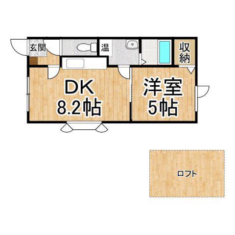 ロイヤルエステート(1DK/2階)の間取り写真