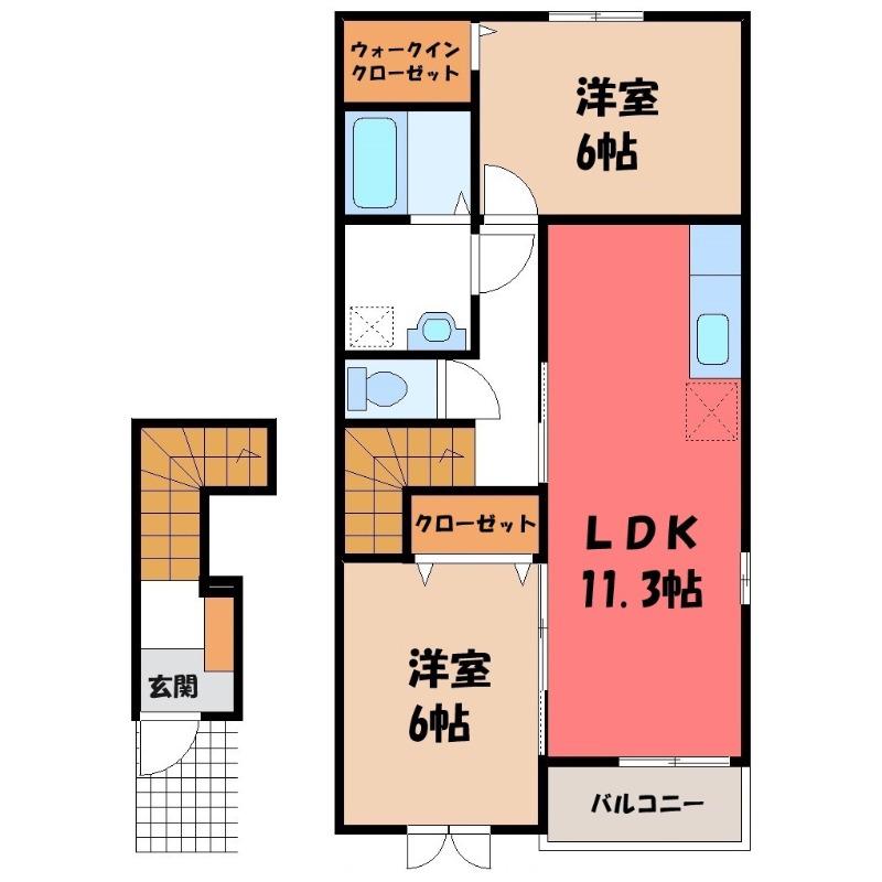 モーダ パラッツオ(2LDK/2階)の間取り写真