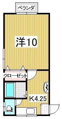 ファミールプレセアB(1K/2階)の間取り写真