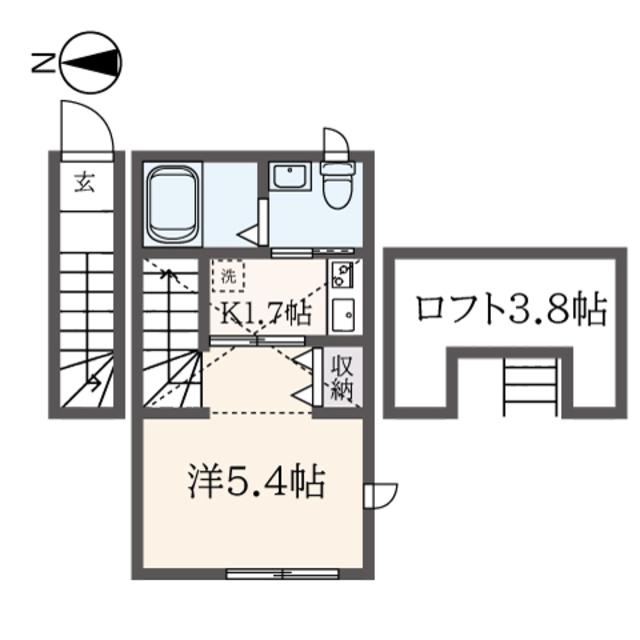 シバリヒルズ(1K/2階)の間取り写真