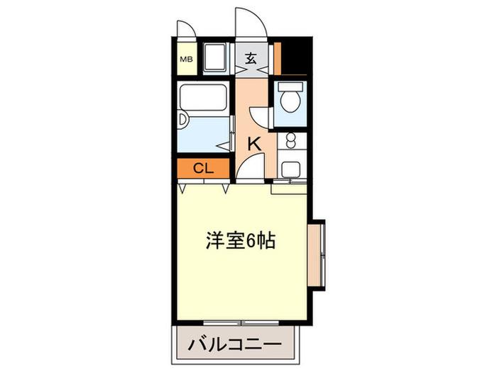 エテルナ西新南(1K/3階)の間取り写真
