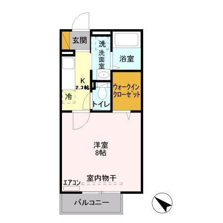 T-GATE(1K/2階)の間取り写真