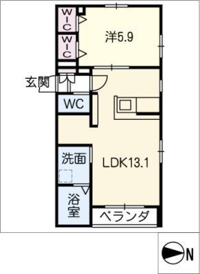PLUSEED.N(1LDK/2階)の間取り写真