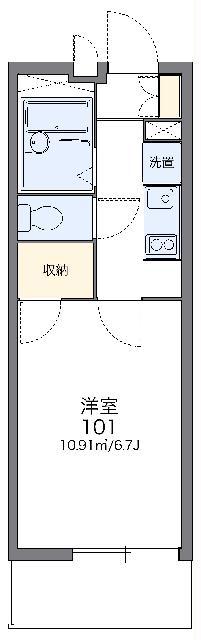レオパレスベイサイドコート横浜(1K/2階)の間取り写真
