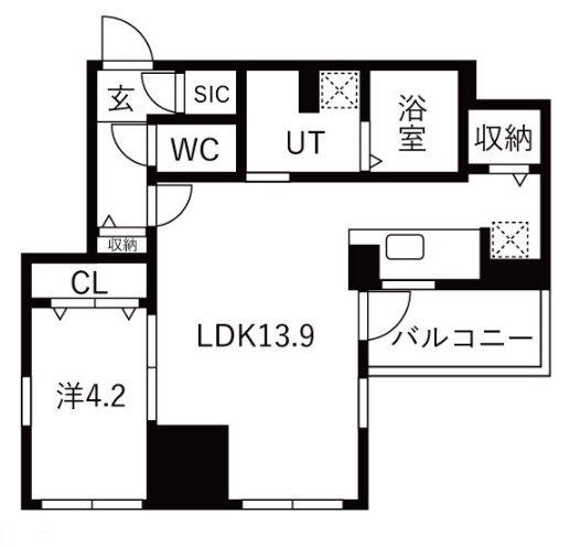 ザ・レジデンスパーク栄(1LDK/14階)の間取り写真