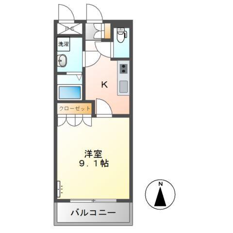 JR山陰本線 倉吉駅 徒歩29分 2階建 築20年(1K/2階)の間取り写真