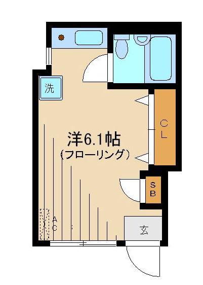 アパートメントアドニス(ワンルーム/1階)の間取り写真