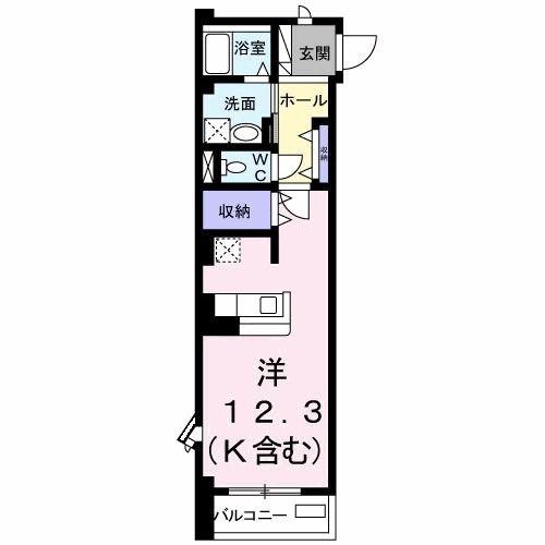 メゾンド(ワンルーム/2階)の間取り写真