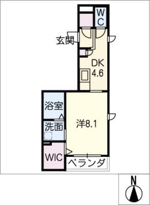 エンゼルハウスI(1DK/3階)の間取り写真