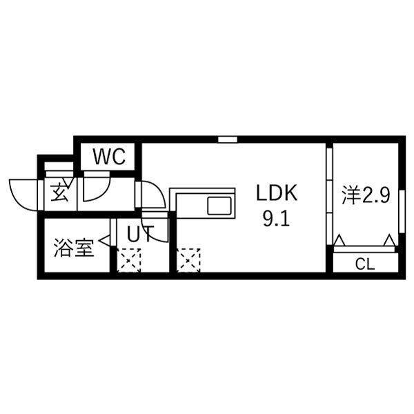 アヴァンセ一宮8/3 内覧可(1LDK/1階)の間取り写真