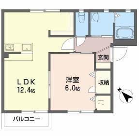 シャーメゾンベルドミール(1LDK/1階)の間取り写真