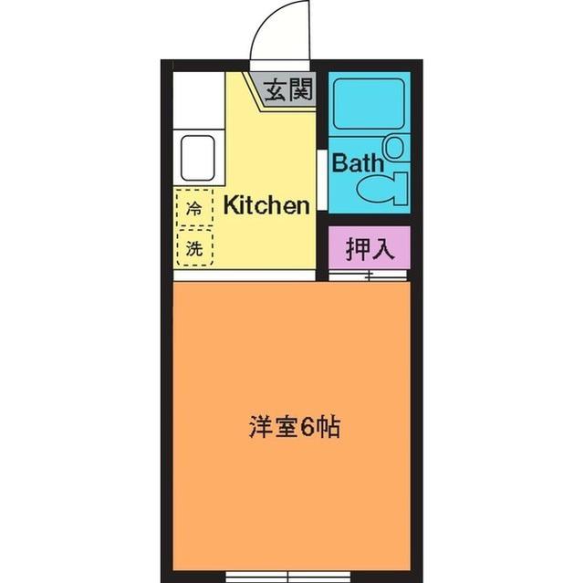 厚木コーポ(1K/2階)の間取り写真