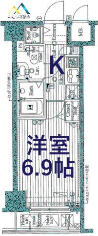 ガラ・シティ横浜西口(1K/3階)の間取り写真