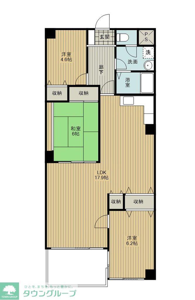 DIK鷺沼マンション(3LDK/6階)の間取り写真