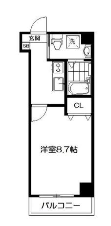 サクシード伏見京橋(1K/1階)の間取り写真